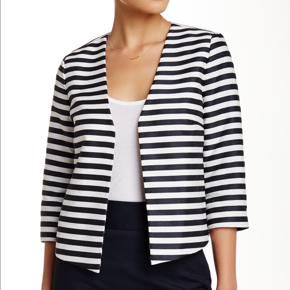 Susina Striped Blazer blue white  (Petite) XSP